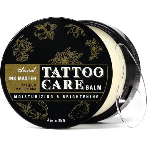 Ebanel Tattoo Balm 3oz, Premium Tattoo Aftercare Cream Brightener Ink Color Enhancing Butter Moisturizer with Herbal Essences and Essential Oils, All-Stage Tattoos Ointment After Care Kit Supplies