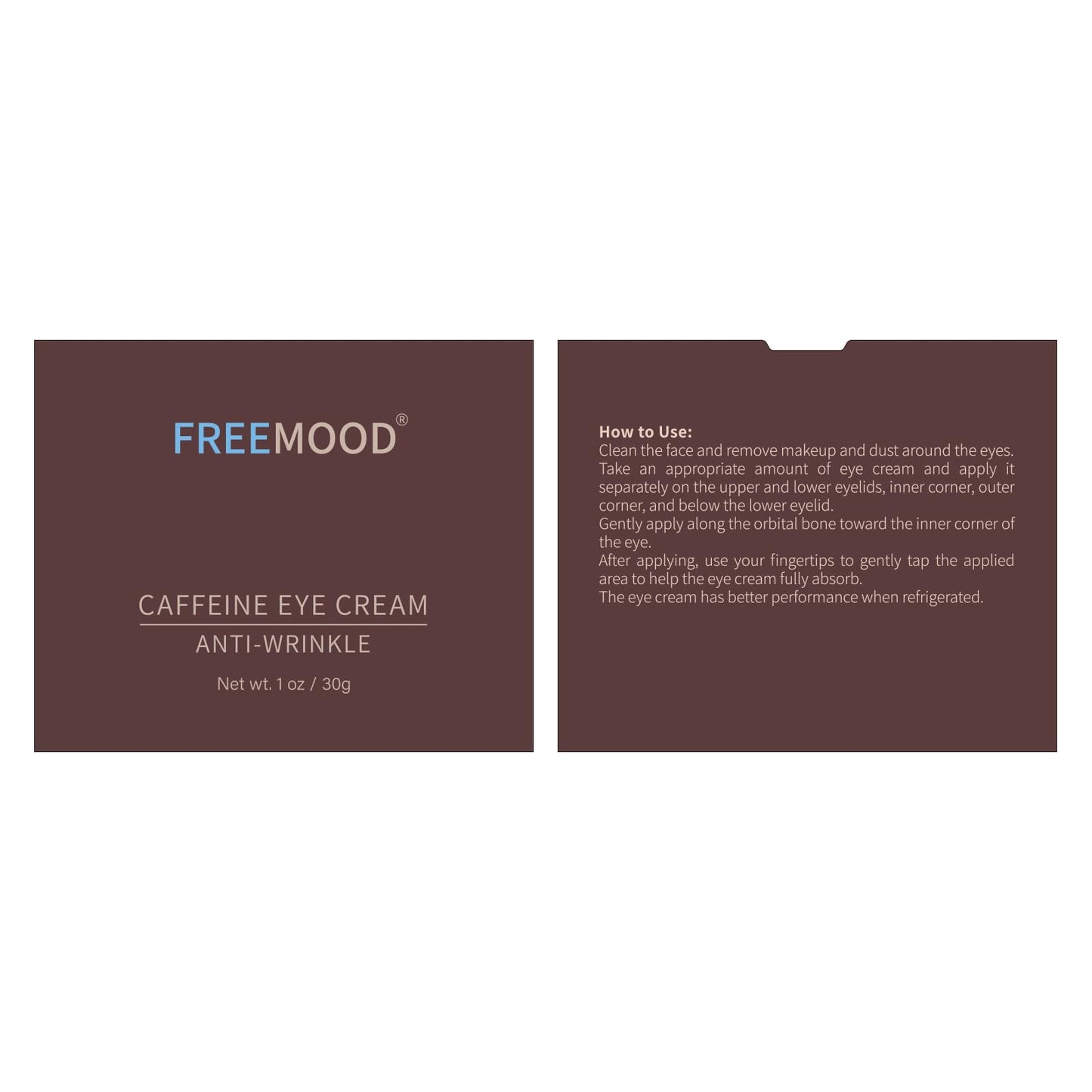FREEMOOD Eye Cream for Dark Circles,Anti-Aging Under Eye Cream with Caffeine,Hyaluronic Acid to Fight Fine Lines,Hydrating Eye Care Serum,1 fl.oz
