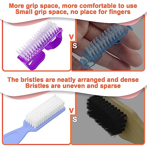 8 PCS Nail Brush for Cleaning Fingernails, Handle Grip Nail Scrubber Brush, Cleaner Brushes Manicure Tools Scrub Brushes Kit, Toenail Brush To Clean Under Nails Pedicure Foot Small Brush Women Men