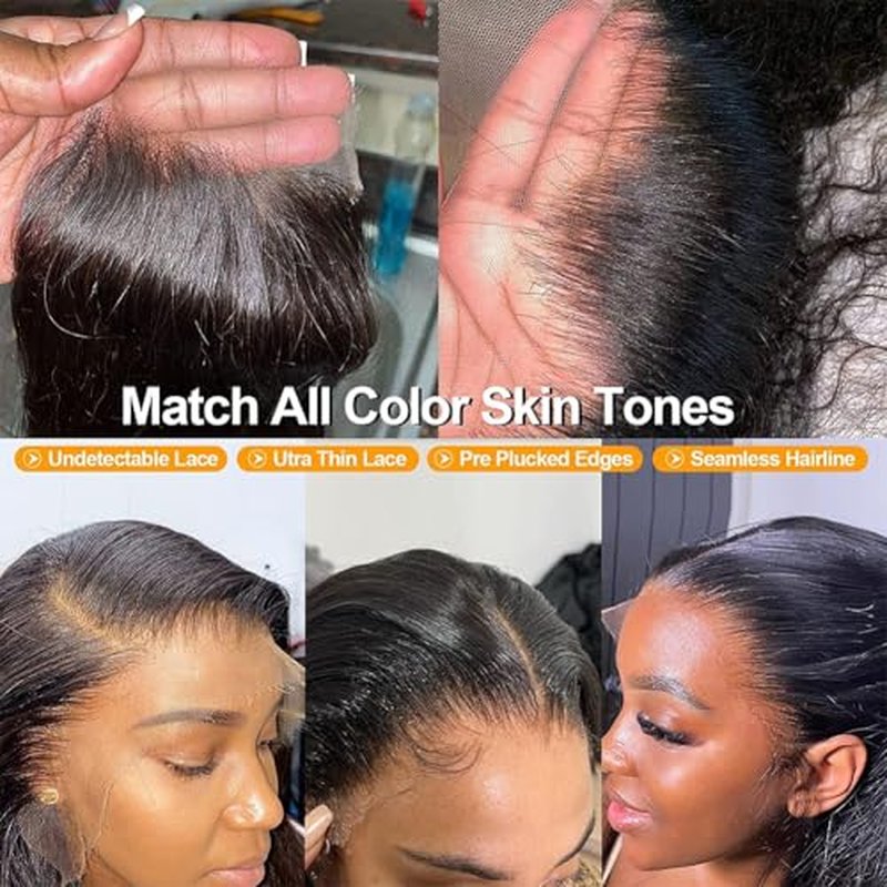 MSGEM 13x6 Lace Frontal Body Wave HD Transparent Frontal Ear to Ear 13x6 Lace Frontal Closure With Baby Hair Free Part 100% Virgin Human Hair Closure Natural Hairline 150% Density 22inch