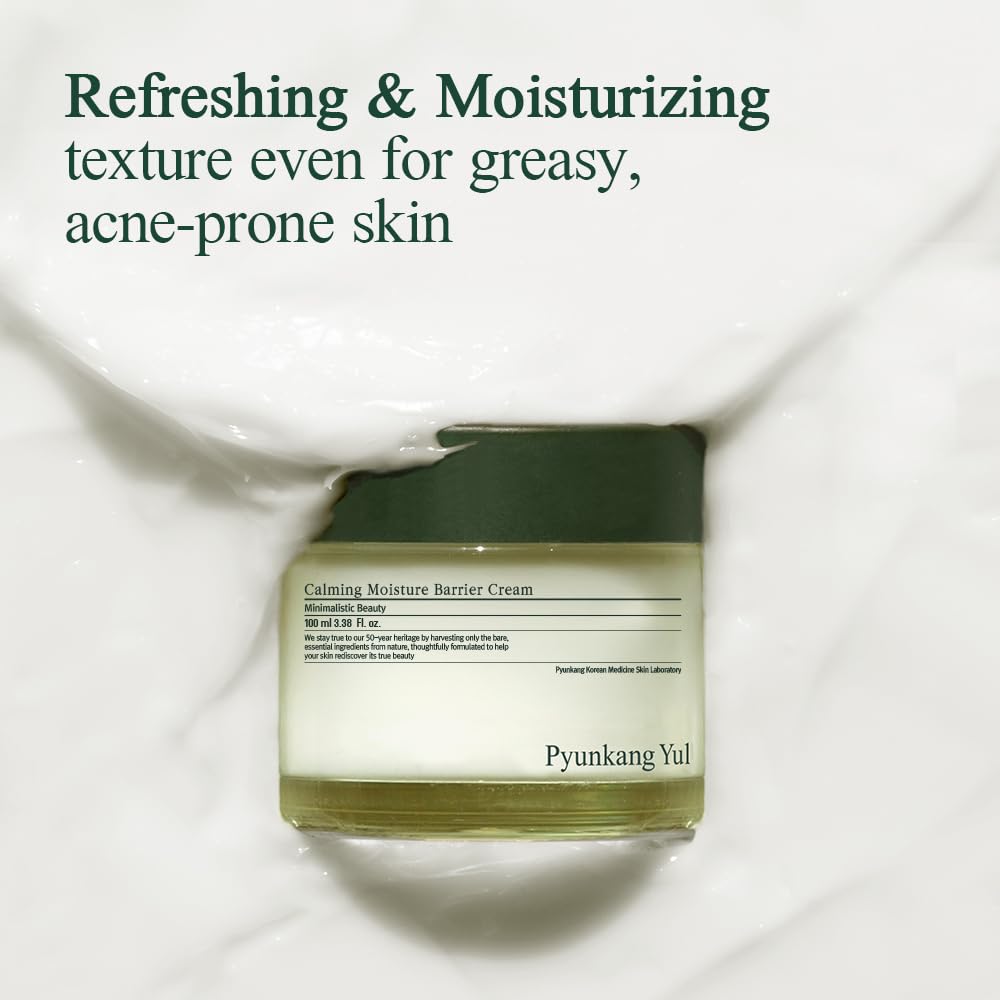 Pyunkang Yul PKY Calming Moisture Barrier Cream Instantly Soothes Sensitive Skin, Hyaluronic Acid & Ceramide for Hydration, Vegan, Korean Skincare (3.38 Fl. Oz, 100ml)