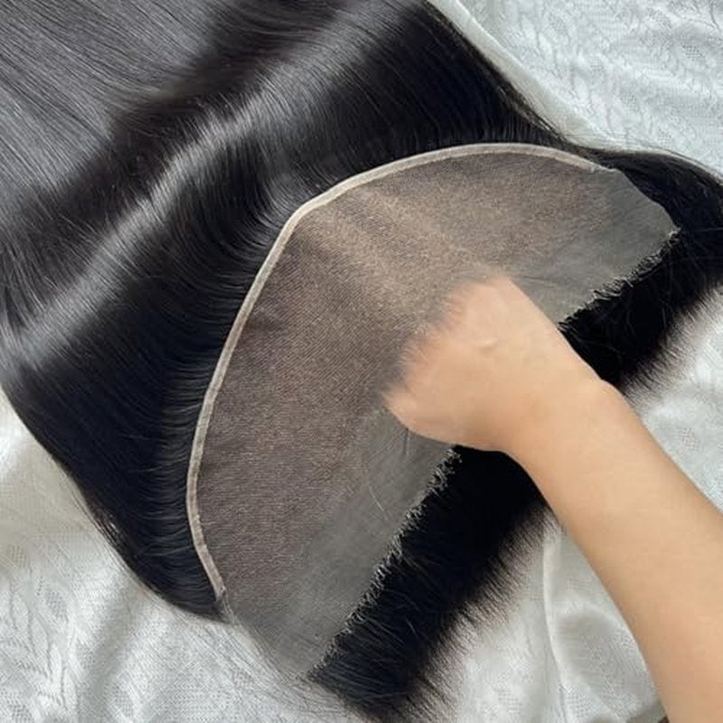 MEODI 13x4 Skinlike HD Lace Frontal Only, Bleached Small Knot Pre-plucked Natural Hairline Straight Human Hair 12 Inch