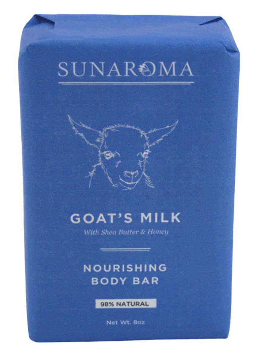 Sunaroma Soap Bar Goats Milk Shea Butter + Honey 8 Ounce (Pack of 6)