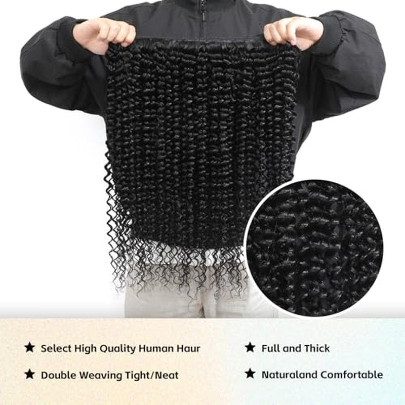 15A Raw Indian Human Hair Bundles Deep Wave Bundles Human Hair,Triple Lifespan Virgin Remy Hair,No Tangle Shedding,Keep Texture Silky Soft After Multiple Washes (1 Bundle Deep wave, 30 Inch)
