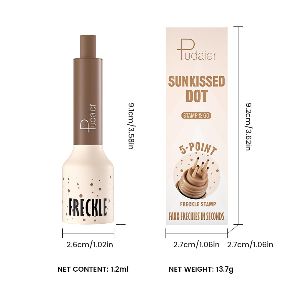MINXUEYEN Freckle Stamp - Waterproof Faux Freckle Pen, Natural-Looking Lifelike Freckle Makeup, 5-Point Quick Dry Long-Lasting Magic Fake Freckles Marker for Sunkissed Makeup (04)