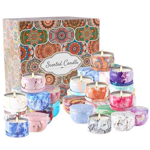 36 Packs Scented Candles Gift Set, Fragrances Candle for Women, 2.5 OZ Portable Jar Candle for for Spa, Yoga, Bath, Aromatherapy, Stress Relief.