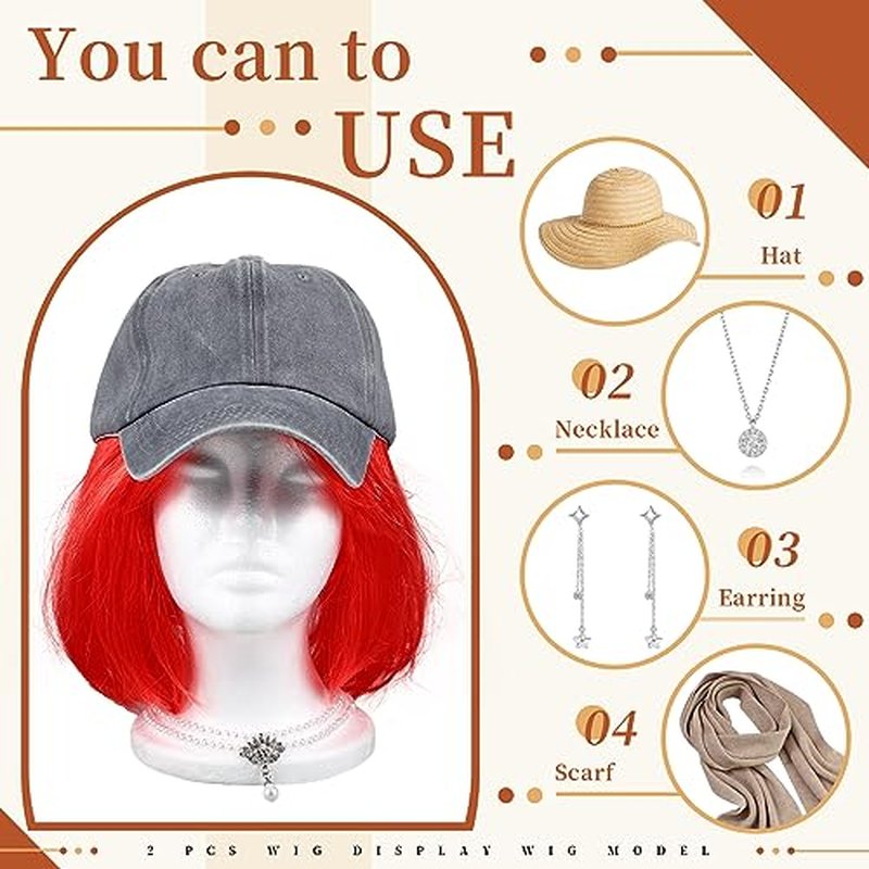 Thyle 10 Pcs Foam Wig Head Bulk Wig Display Mannequin Head Stand Model Foam for Style, Masks, Hats, Wigs, Salon and Travel, Halloween Decoration (Female)