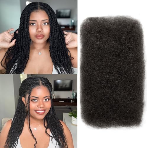 Afro Kinkys Bulk Human Hair,14 Inch 50g/Pack Afro Kinky-Curly Human Hair Bulk for Mini Twist, 4C Bulk Human Braiding Hair For Micro,Crochet,Repair, Dreadlocks,Locs Extensions