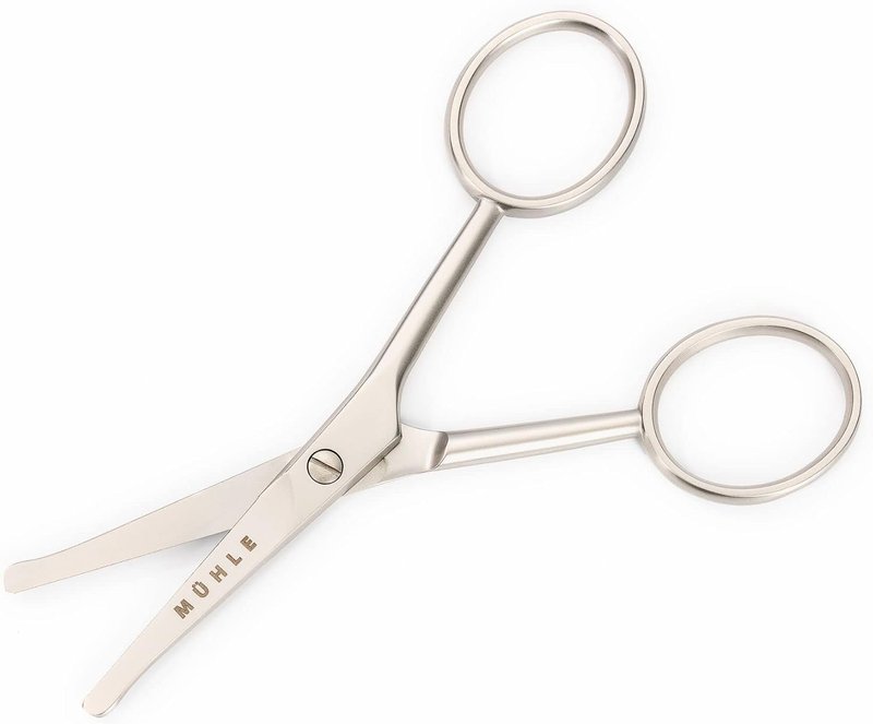 MÜHLE Beard Scissors - 4-Inch Nose & Ear Hair Trimmers | Durable Matt Stainless Steel | Ergonomic Design