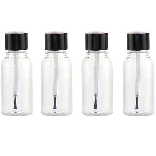 4 Pcs 20ml Empty Refillable Nail Polish Bottles Transparent Glass Nail Varnish Bottles Containers with Brush Cap for Nail Art (20 ml)