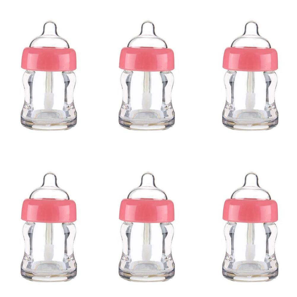 Empty Lip Gloss Tubes - Reusable 7ml Milk Bottle Shaped Containers for DIY Cosmetics | Pink - 6 Pack