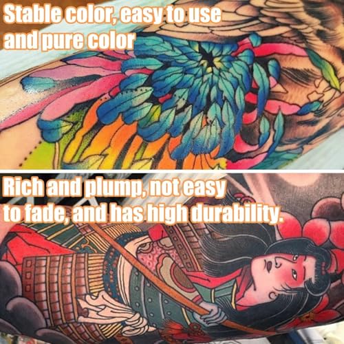 BAODELI 14-Piece Tattoo Ink Set - 1 oz UV & Color Ink with Microknife Paint - Tattoo Supplies for Body Art