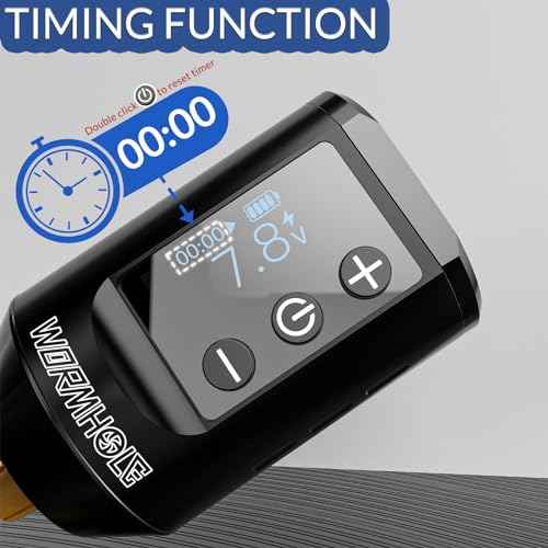 Wireless Tattoo Battery Pack, Rechargeable Cordless Tattoo Power Supply Portable RCA Lithium Battery Pack 1500mAh Capacity with LED Digital Display for Tattoo Pen Rotary Tattoo Machine WB11-A