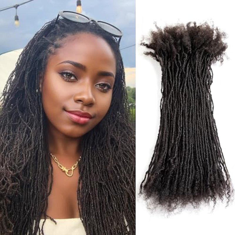 DAIXI Handmade Interlocking Sisterlocks Curly Tips 100% Real Human Hair Permanent Micro Locs Extensions Natural Looking Soft Dreadlocks Can Be Bleached and Dyed.(1B - 0.2cm, 10 Inch 60 Strands)