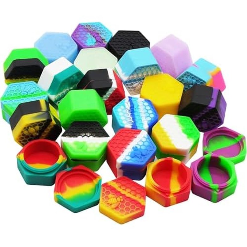 26ml Hexagon Wax Silicone Containers Concentrate Non-stick Jars (100)