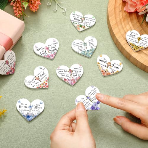 Lothee 80 Pcs Christian Gifts Bulk for Women School Teacher Nail File Christmas Church Bible Verse Emery Board Inspirational Double Sided Religious Manicure Tool for Wedding Birthday Party(Heart)