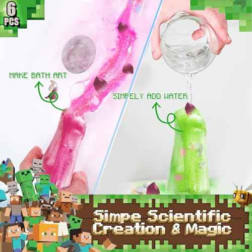 Bath Bombs for Kids: Organic Bath Bombs with Toys Inside for Dry Skin Moisturize, Kids Bath Toys & Scientific Toys, Dried Rose Petals with Eruption of Foams, Bath Flask Potion Kits Gift Set