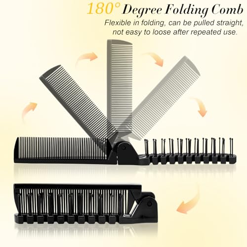 HOFASON 120 Pcs Travel Folding Comb in Bulk, Individually Wrapped Foldable Hair Brush Travel Pocket Mini Hair Comb & Makeup Comb for Women Men Girls Homeless Hotel Shelter Nursing Home Charity Church