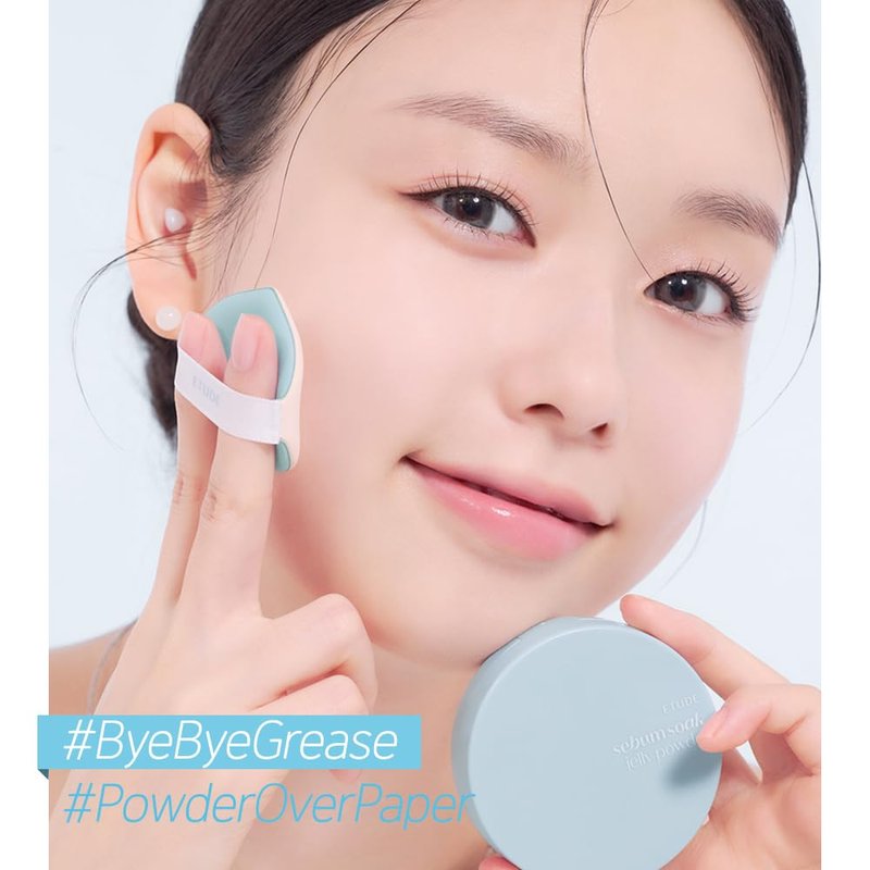 ETUDE Sebum Soak Jelly Pressed Powder makeup setting powder oil control, matte finish for oily and combination skins | perfect for Coachella & Festival Essentials