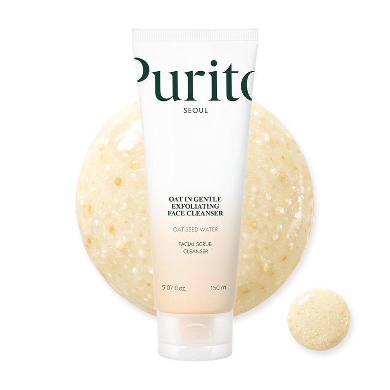 Purito Oat Exfoliating Facial Polish Cleanser - Hydrating Daily Face Wash with Gentle Scrub | 5.07 fl. oz Vegan Skin Care