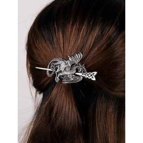 HAQUIL Viking Dragon Hairpin - Punk Gothic Vintage Design Barette for Men & Women's Fashion Jewelry Gift
