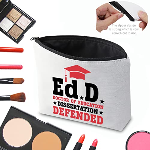 CMNIM EdD Gift Doctor Of Education Dissertation Defended Makeup Bag for Doctorate Graduation Gift for Her