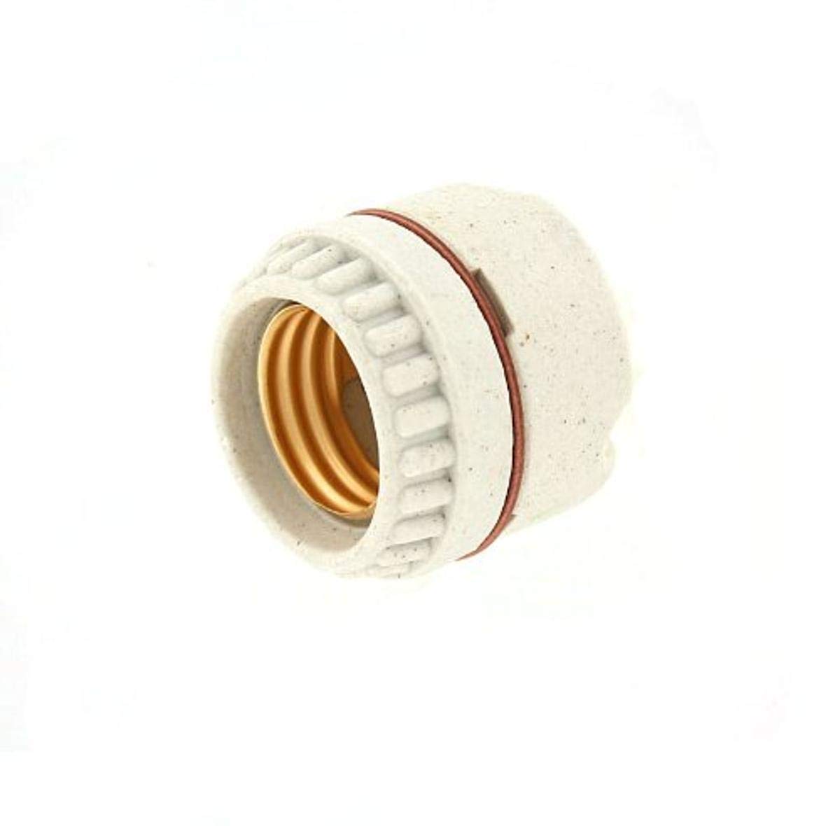 Leviton Medium Base, Two-Piece, Keyless, Incandescent, Unglazed Porcelain Lampholder, Ring-Type, Single Circuit, Back Wired, 9350, White