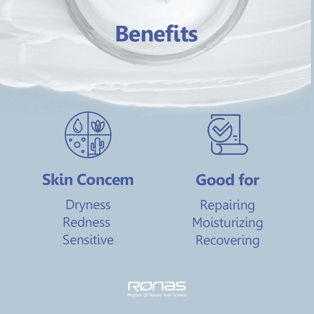 Ronas Stem Cell Coconut Rebalance Balm Anti Aging Cream Face Neck Moistureizer for Women Coconet oil Soothing and Powerful moisturization Shea butter Deep softening Korean Skin Care 3.3fl oz