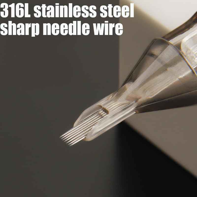 EIPTWH 50PCS Assorted Tattoo Cartridges Needles,#12RL RS M1 Round Shader Mixed Size Tattoo Gun Cartridges Needles-5x(1RL 3RL 5RL 7RL 3RS 5RS 7RS 5M1 7M1 9M1) Disposable Tattoo Needles with Membrane