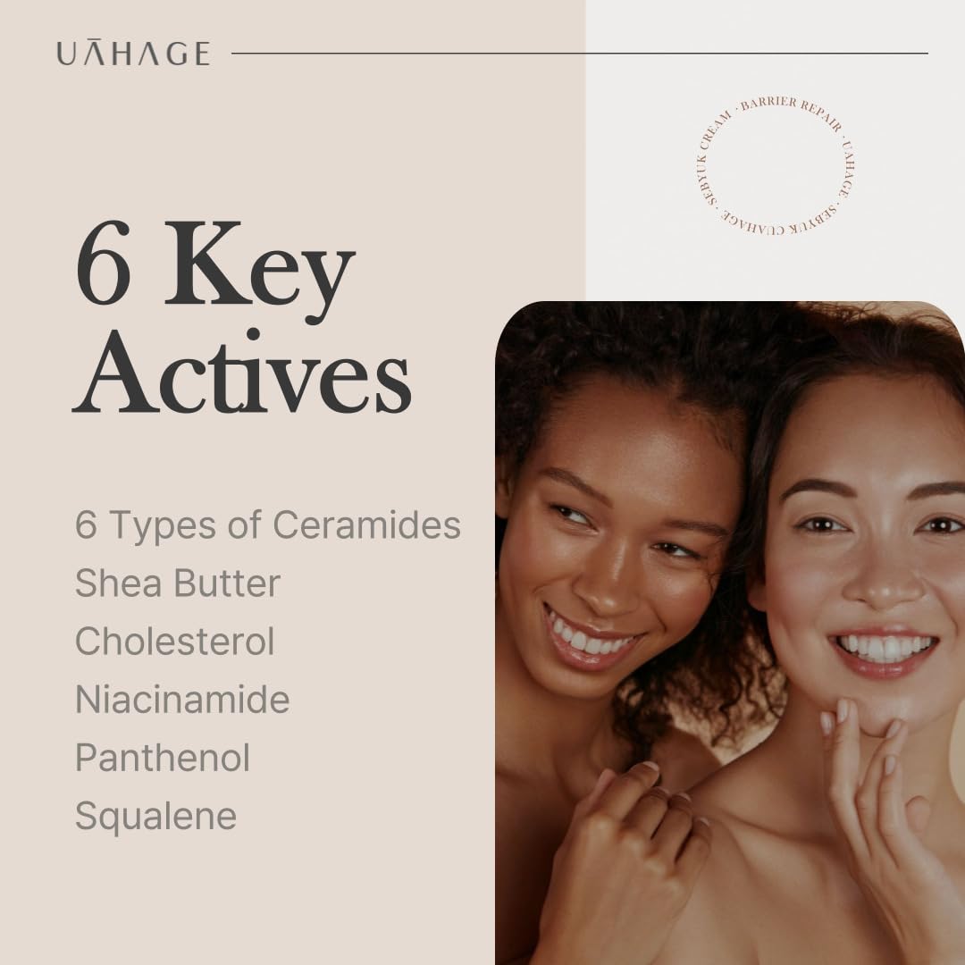 UAHAGE Sebyuk Cream Barrier Repair - Long-Lasting Hydration, Vegan Korean Skincare with Ceramide, Cholesterol, Shea Butter, Niacinamide, Panthenol, Squalane (50ml / 1.69 fl.oz)