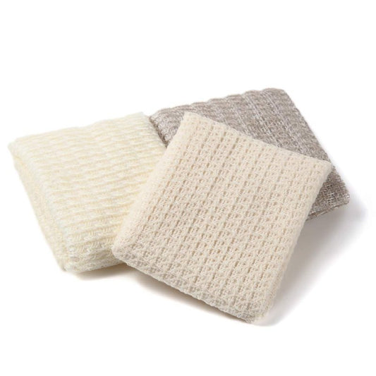 Exfoliating Washcloth [Made in Japan] Shower Back Scrubber, Plant-Based Loofah (3pcs Set)