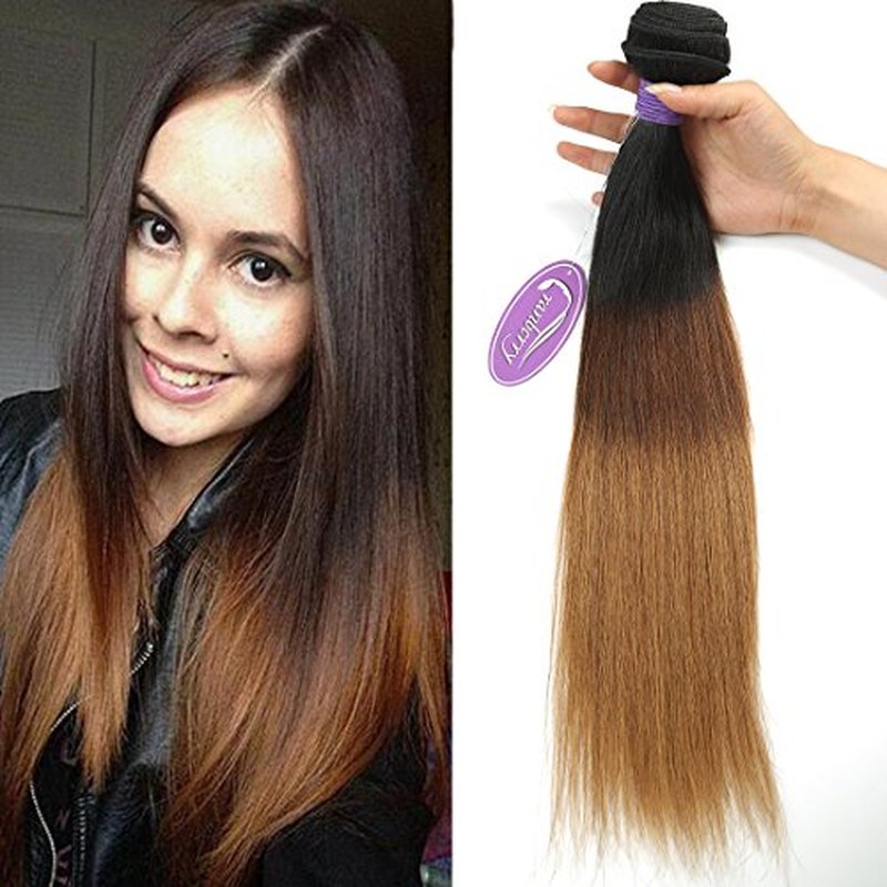 CRANBERRY Hair Brazilian Virgin Human Hair One Bundle 1B/4/30 Straight Ombre Hair 26inch Bundle 100% Unprocessed Human Hair Weave Extension Weft 95-100g/pc