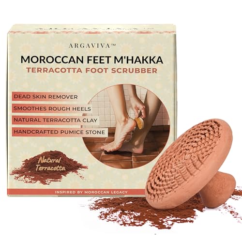 Natural Terracotta Pumice Stone for Feet ? Handcrafted Foot Scrubber & Callus Remover with Gentle Exfoliation and Ergonomic Design for Smooth, Soft & Refreshed Feet ? for a Spa-Like Pedicure