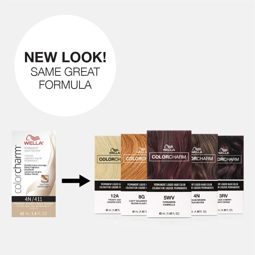 COLORCHARM Permanent Liquid Hair Color for Gray Coverage, Brown