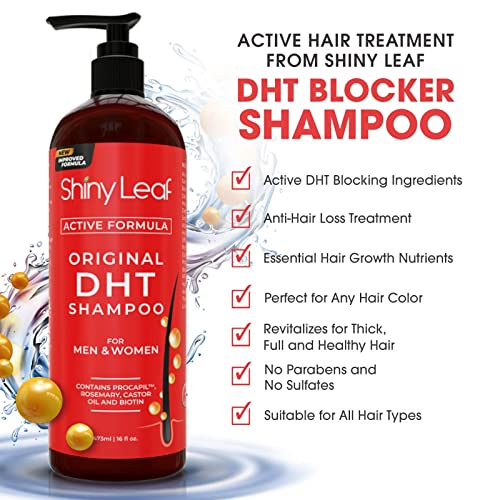 Anti-Hair Loss Shampoo With Biotin, for Men & Women - Sulfate-Free, Natural DHT Blocking Formula for Hair Growth, Thinning Hair Prevention, 16 Oz