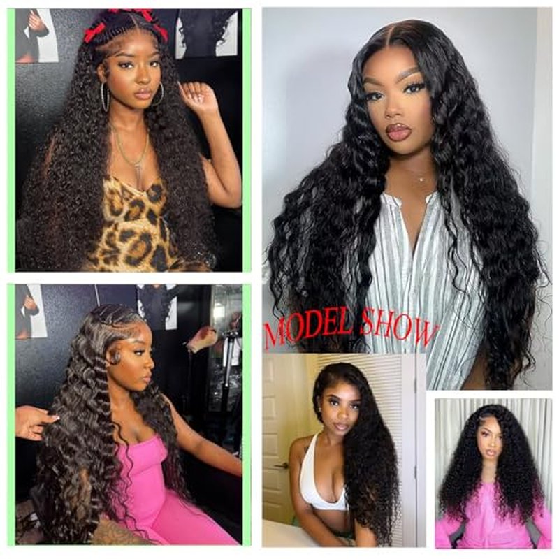 22 Inch 13x4 Deep Wave Lace Front Wigs Human Hair deep wave frontal wig 13x4 HD Lace Front Wigs Human Hair Pre Plucked Virgin for Women Natural Color Glueless Wig