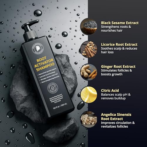 Root Activator Shampoo for Men - Hair Growth Shampoo for Hair Loss and Thinning Hair - Hair Loss RegrowthTreatments for Women Men (10.1 Fl Oz (Pack of 1))