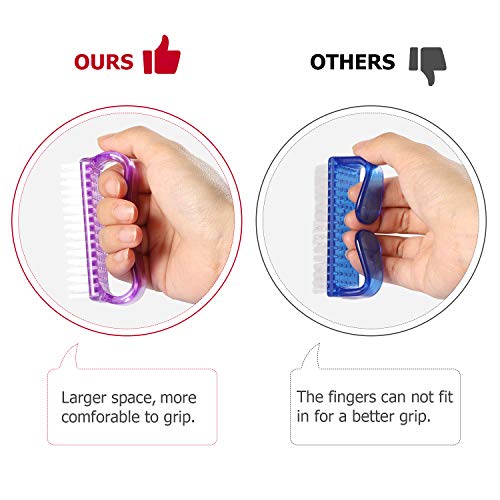 Handle Grip Nail Brush, Nail Brushes Hand Fingernail Brush Cleaner Scrubbing Kit Pedicure for Toes and Nails Men Women (4 Pack)
