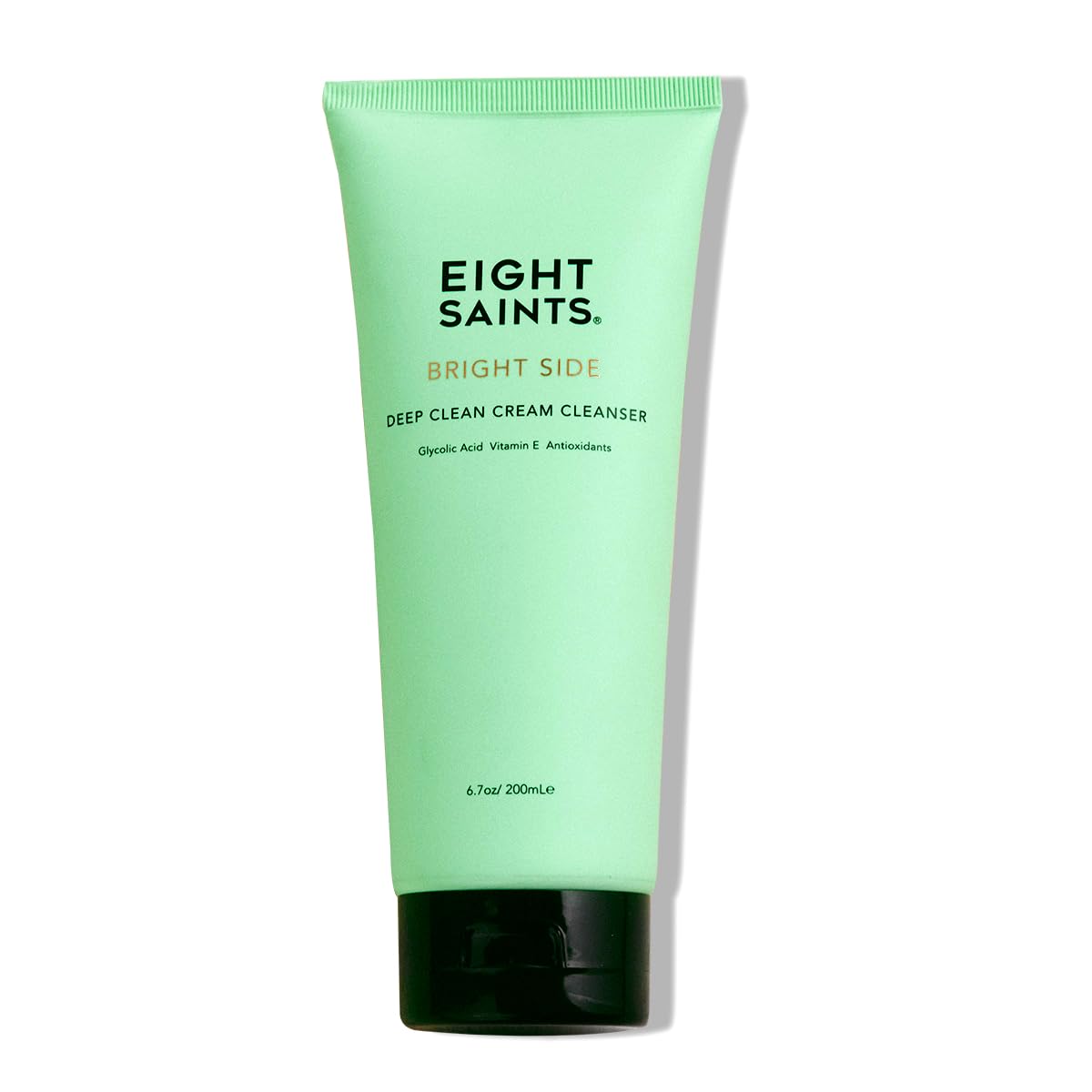 Eight Saints Bright Side Cream Facial Cleanser, Non-Foaming Face Wash, Gentle & Effective Cleanser, Makeup Remover, Nourishing & Hydrating, with Glycolic Acid, Vitamin E, & Antioxidants, 6.7oz