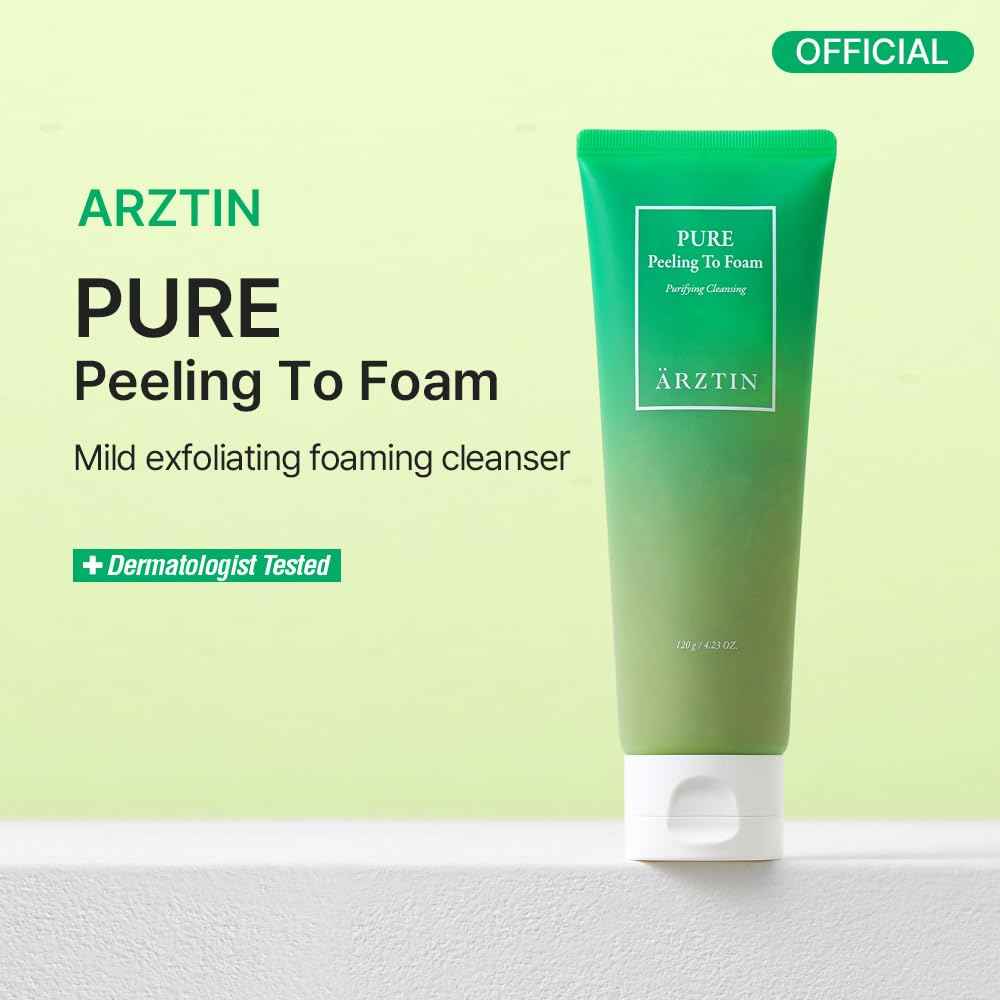 PURE Peeling To Foam, 4 oz. fl. Daily Scrubs Cleanser, Mild Peeling Gommage Natural Scrubs, BHA Exfoliating Moisture Foam Cleansing