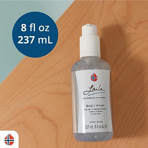 Geir Ness Laila Body Wash - Nourishing and Moisturizing Shower Gel - With Vitamin A and E - For Dry And Sensitive Skin - Rich and Fragrant Body Cleanser For Women