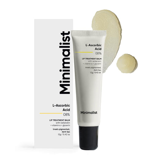 Minimalist Lip Brightening Lip Balm | L-Ascorbic Acid 8% with Vitamin E, Radianskin & Glycerine | For Smoker Lips| Women & Men | 0.42 Oz / 12 gm
