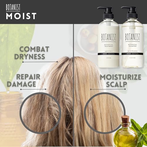 BOTANIST Keratin Shampoo and Conditioner Set for Women & Men, Argan Oil Shampoo & Conditioner with Collagen, Protein & Jojoba, Sulfate Free Natural Shampoo & Conditioner from Japan 31.7Fl Oz MOIST