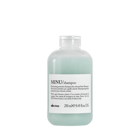 Davines MINU Shampoo, Hydrating Color-Protecting Gentle Cleansing Action for Colored Hair - Preserves Cosmetic Color Vibrancy, Keeping it Bright, Shiny, and Soft with Salina Caper, 8.45 Fl Oz