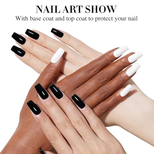 Double Rhythm 2 Pcs 15ml UV Gel Polish Set Pure White And Black Color Gel Nail Polish Kit Nail Art Salon DIY (2-A1015+A1093)