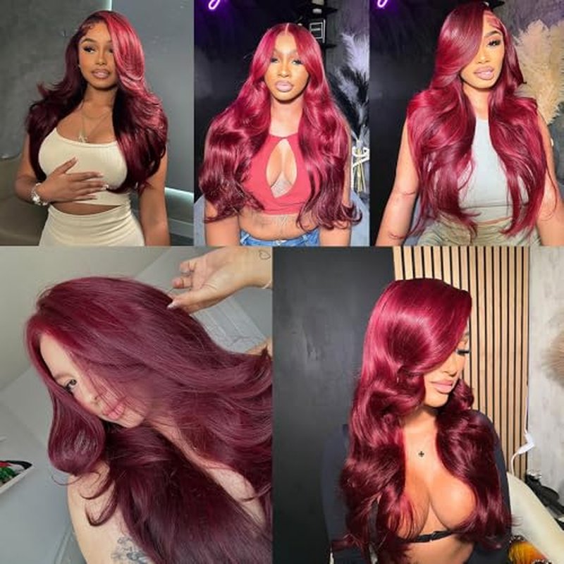 Burgundy Wig Human Hair 22 Inch 13x6 Body Wave Lace Front Wigs Human Hair 99j Burgundy Lace Front Wigs Human Hair for Black Women