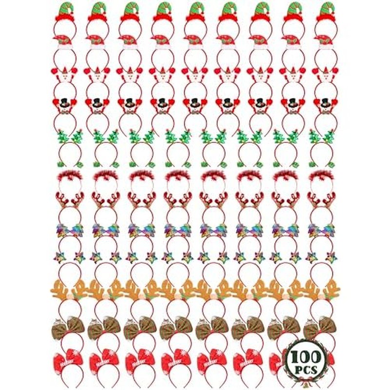 24PCS Christmas Headband, Christmas Headbands for Women, Christmas Party Favors for Xmas Decorations Accessories