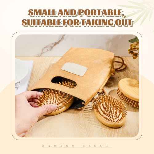 Weysat 12 Pcs Bamboo Hair Brushes Bulk Scalp Massager Natural Wooden Comb Bamboo Bristles Hairbrush Anti Static for Homeless Women Men Massage All Hair Types