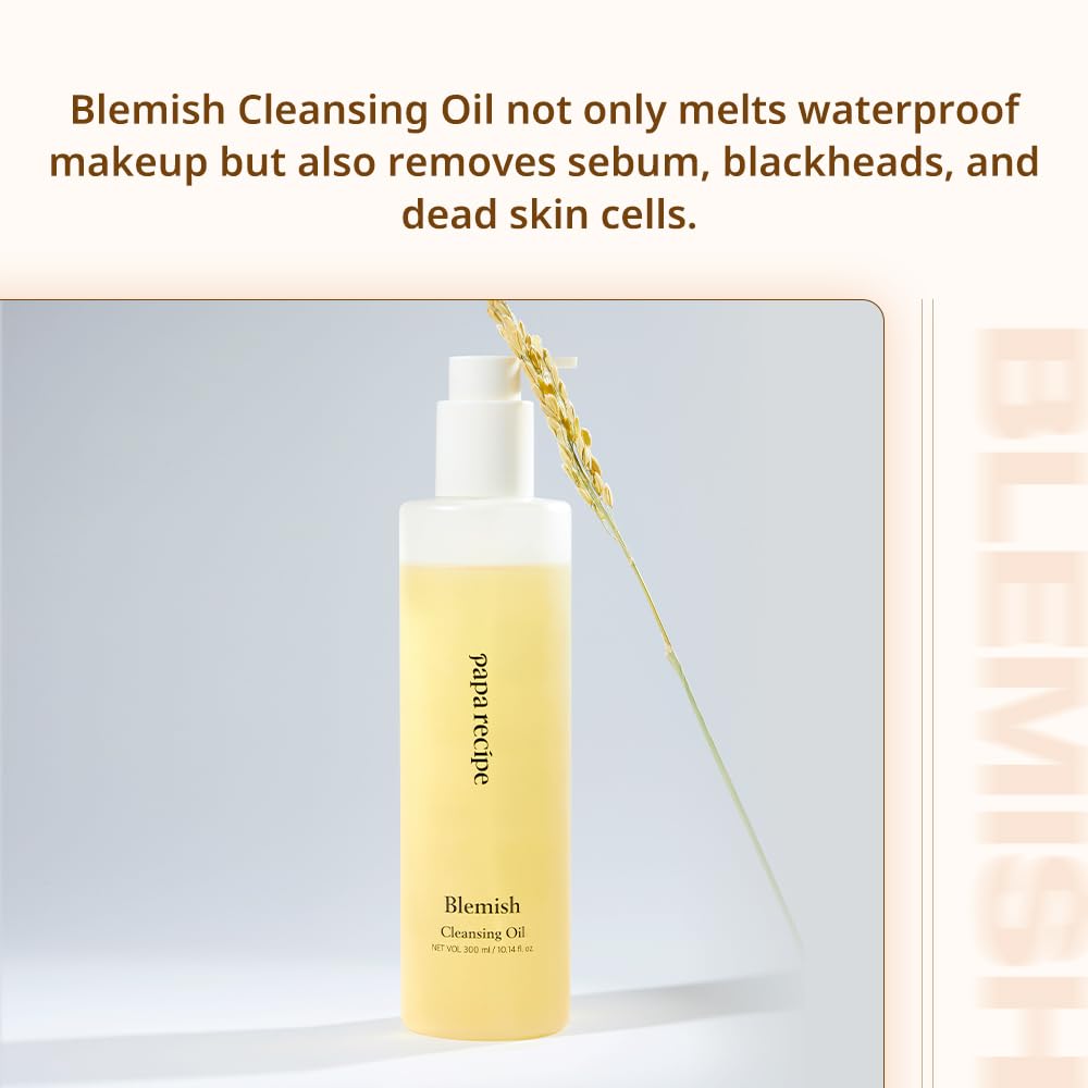 Papa Recipe Blemish Cleansing Oil - 300ml Rice Bran Oil Makeup Remover | Hydrating Korean Facial Cleanser