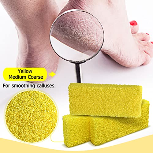 Disposable Foot Scrubber Sponge Pads Pedicure Pumice Stone for Feet Callus Remover Medium Coarse Yellow 40Pcs